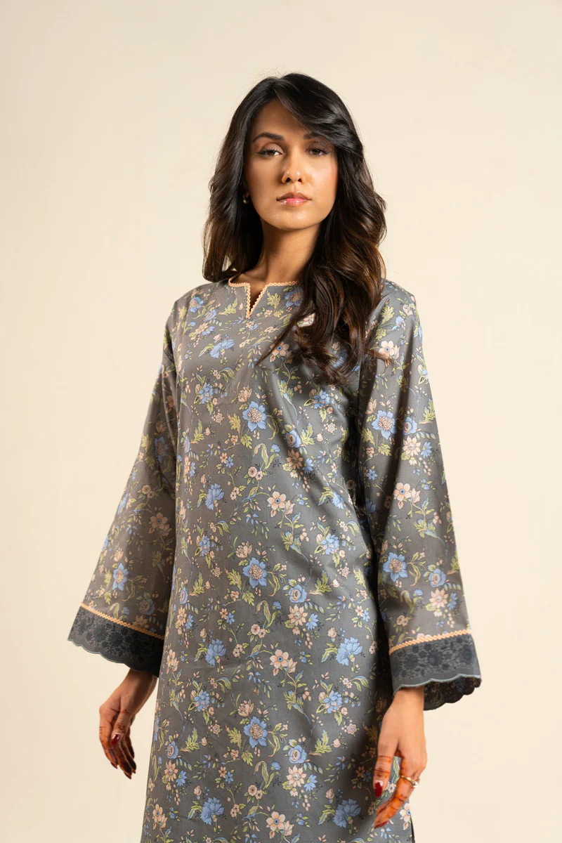 AlKaram Spring Summer 2026 Lawn || BR53-2P26-Grey - Image 4