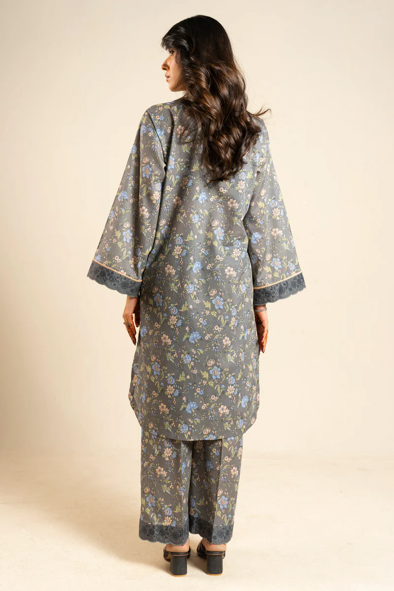AlKaram Spring Summer 2026 Lawn || BR53-2P26-Grey - Image 2