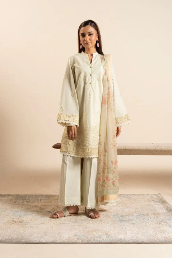 AlKaram Spring Summer 2026 Lawn || CAAP-10-26-Cream
