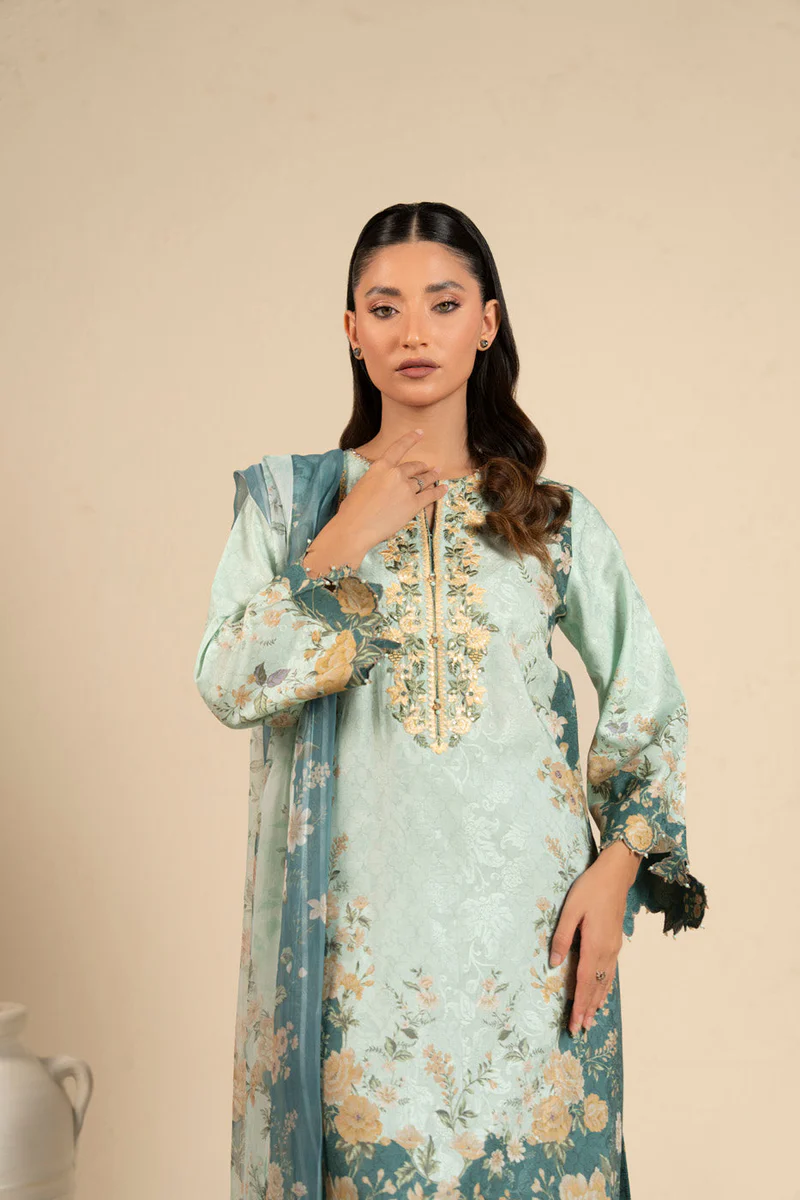 AlKaram Spring Summer 2026 Lawn || CCB-11-26-Sea Green - Image 3