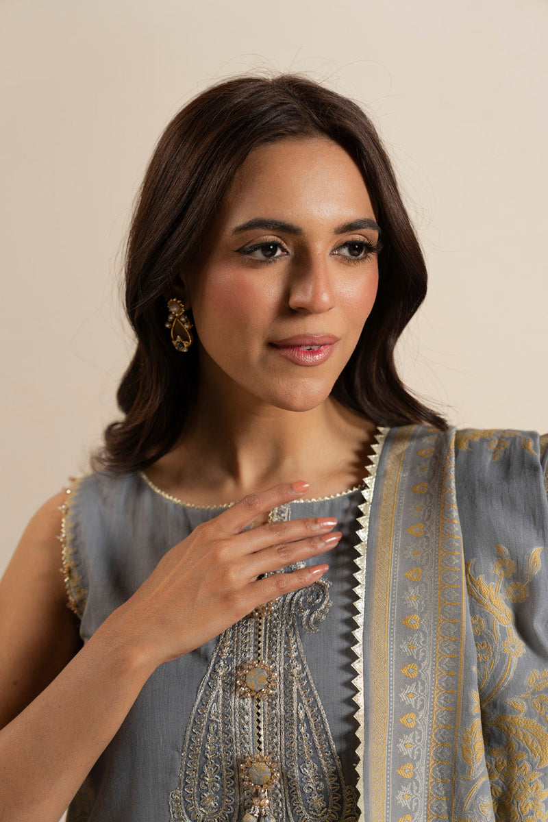 AlKaram Spring Summer 2026 Lawn || CAJ-08-26-Grey - Image 3