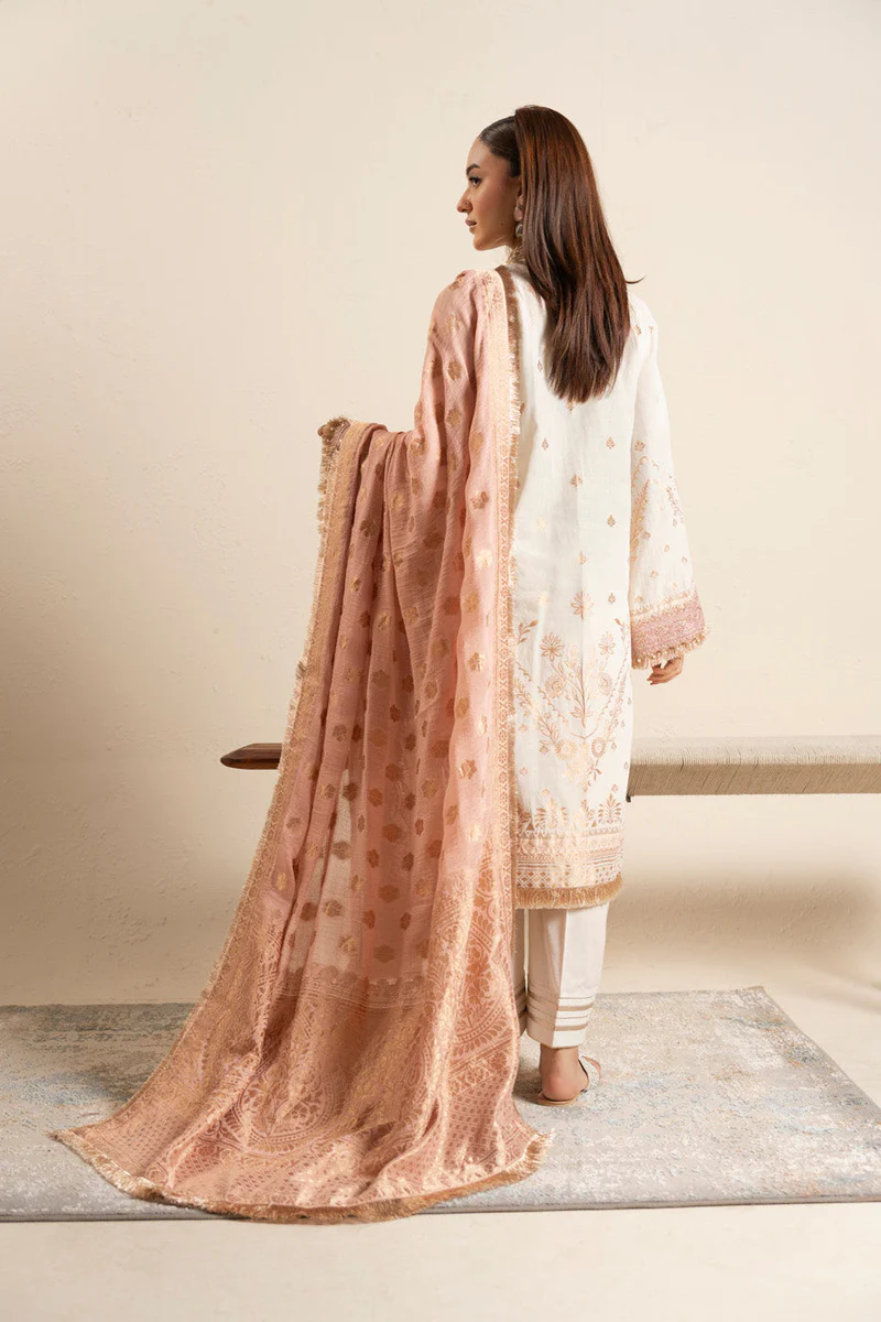 AlKaram Spring Summer 2026 Lawn || CAJ-10-26-White - Image 2