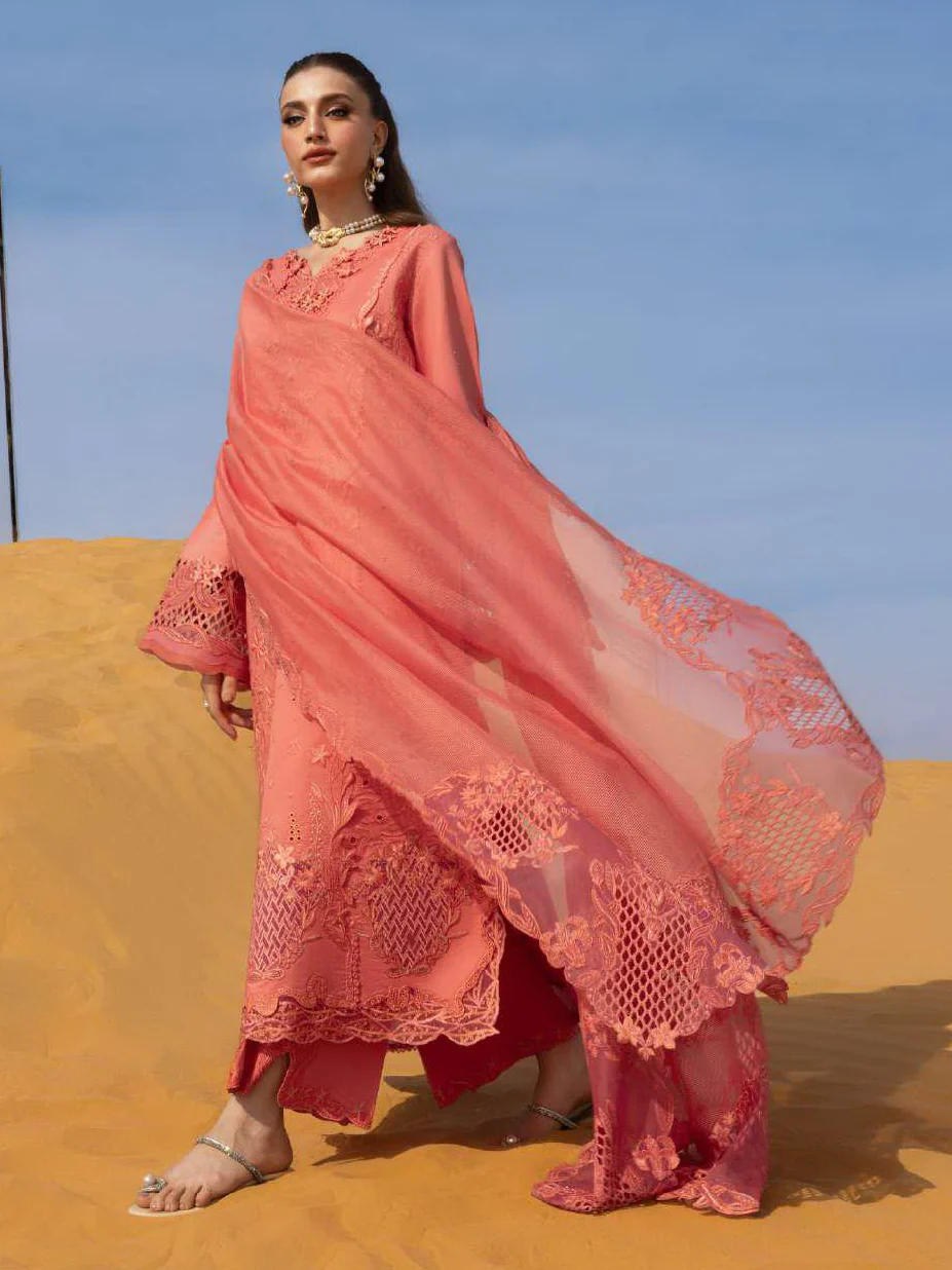 Rang Rasiya Premium Summer Lawn 2026 || D-01 ELNAZ - Image 4