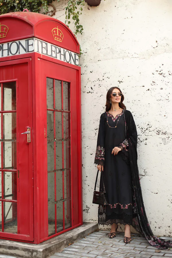 Noor Luxe Chikankari 2026 by Saadia Asad || D1 - B - Midnight Black