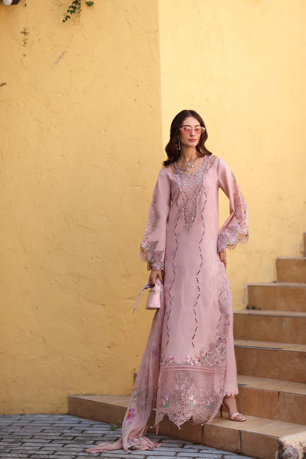 Noor Luxe Chikankari 2026 by Saadia Asad || D2 - A - Pink