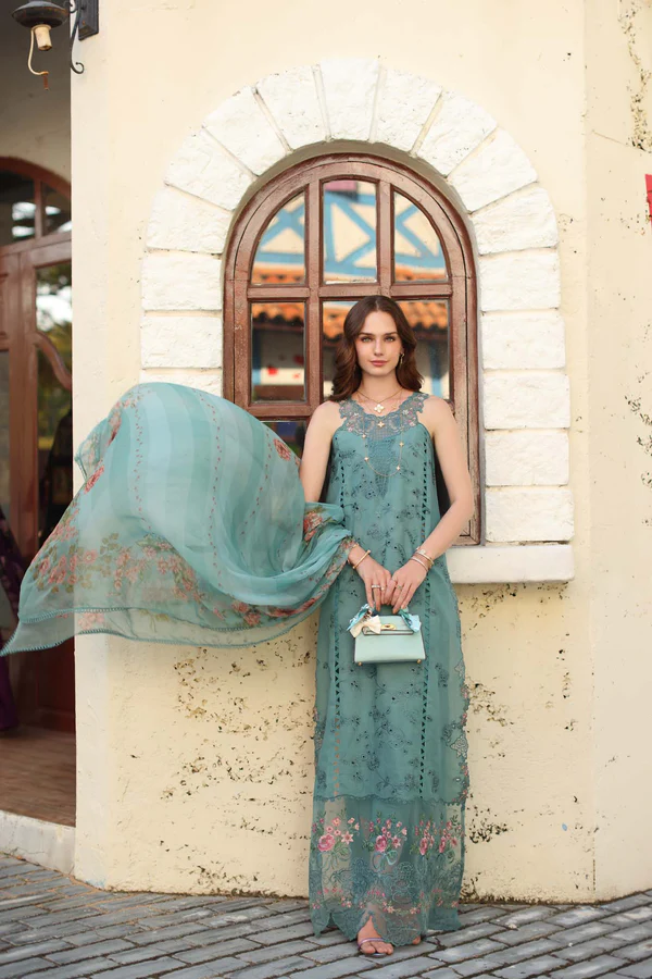 Noor Luxe Chikankari 2026 by Saadia Asad || D5 - B - Turquoise Blue