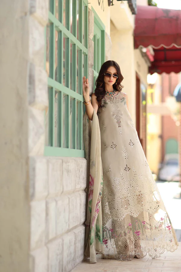 Noor Luxe Chikankari 2026 by Saadia Asad || D6 - A - Soft grey