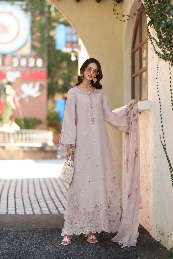 Noor Luxe Chikankari 2026 by Saadia Asad || D7 - A - Soft Rose Mink