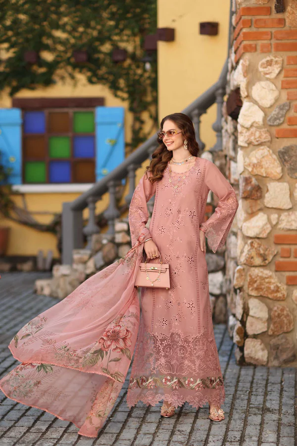 Alternative view of Noor Luxe Chikankari 2026 by Saadia Asad || D8 - B - Petal Pink