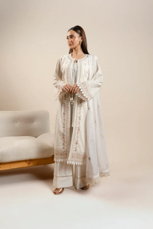 AlKaram Spring Summer 2026 Lawn || CAW-08-26-Off White