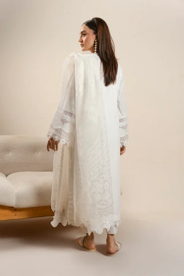 Alternative view of AlKaram Spring Summer 2026 Lawn || CAW-05-26-White