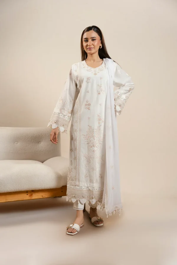 AlKaram Spring Summer 2026 Lawn ||  CAW-07-26-White