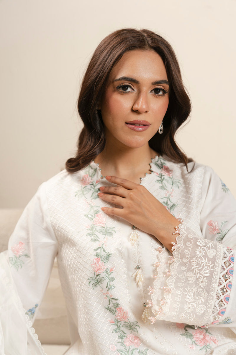 AlKaram Spring Summer 2026 Lawn || CAW-11-26-Off White - Image 3