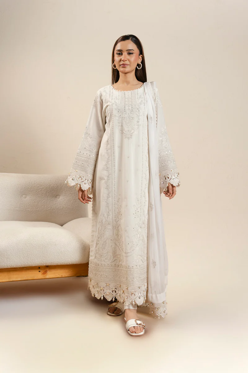 AlKaram Spring Summer 2026 Lawn || CAW-09-26-White