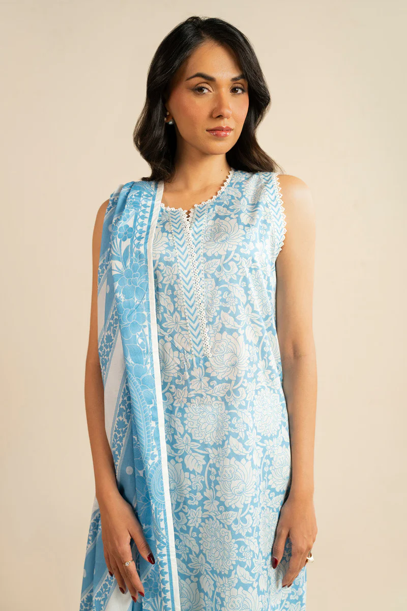 AlKaram Spring Summer 2026 Lawn || EC102-26-Blue - Image 4