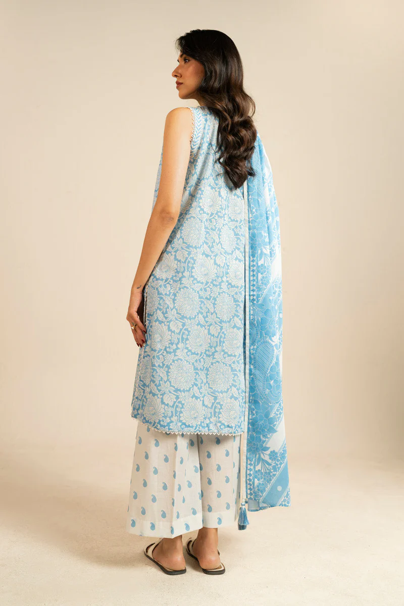 AlKaram Spring Summer 2026 Lawn || EC102-26-Blue - Image 2