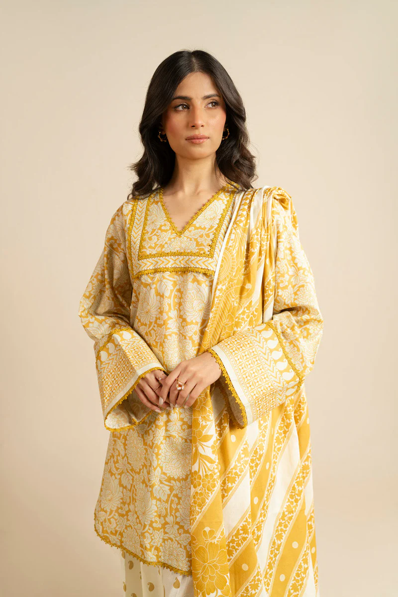 AlKaram Spring Summer 2026 Lawn || EC102-26-Yellow - Image 4