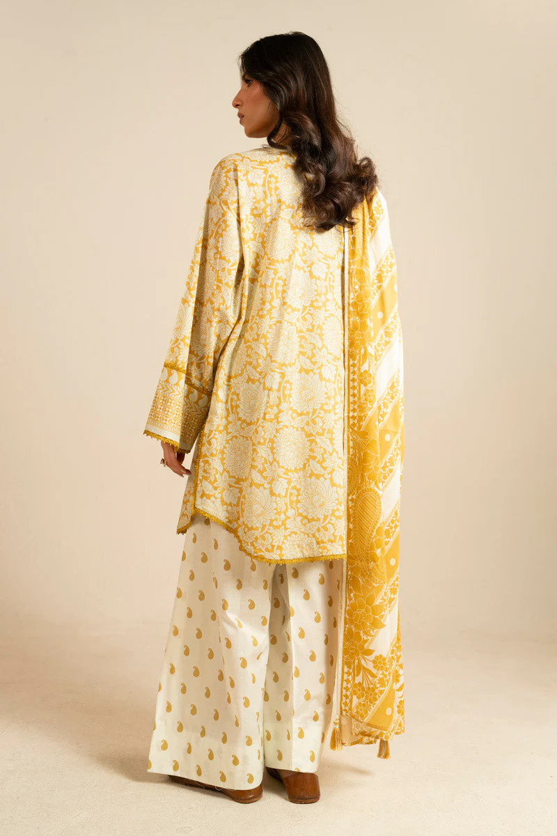AlKaram Spring Summer 2026 Lawn || EC102-26-Yellow - Image 2