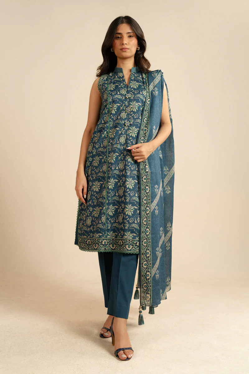AlKaram Spring Summer 2026 Lawn || EC108-26-Blue - Image 2