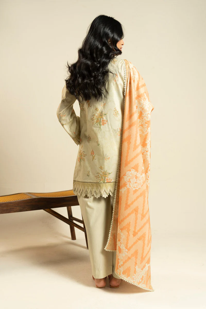 AlKaram Spring Summer 2026 Lawn || EC52-26-Peach - Image 2