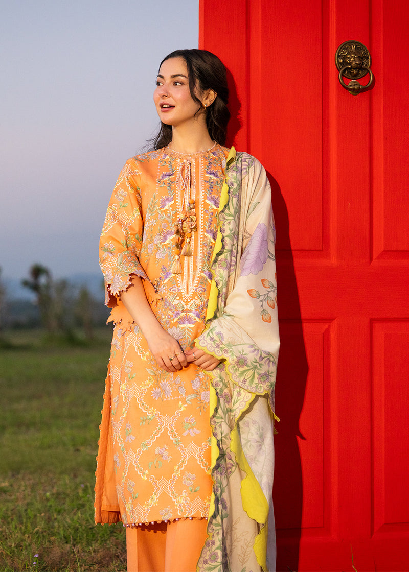 AlKaram Spring Summer 2026 Lawn || EC85-26-Peach - Image 3