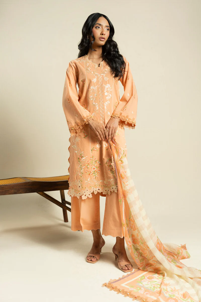 AlKaram Spring Summer 2026 Lawn || EF01-26-Peach - Image 4