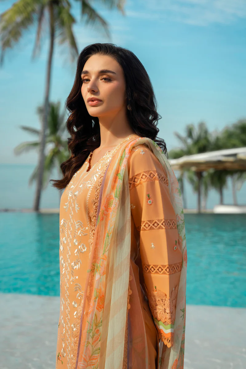 AlKaram Spring Summer 2026 Lawn || EF01-26-Peach - Image 7