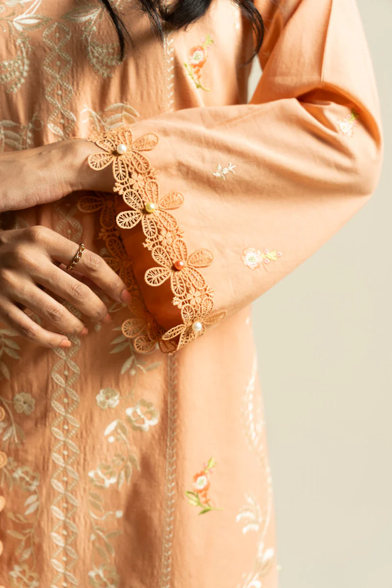 AlKaram Spring Summer 2026 Lawn || EF01-26-Peach - Image 2