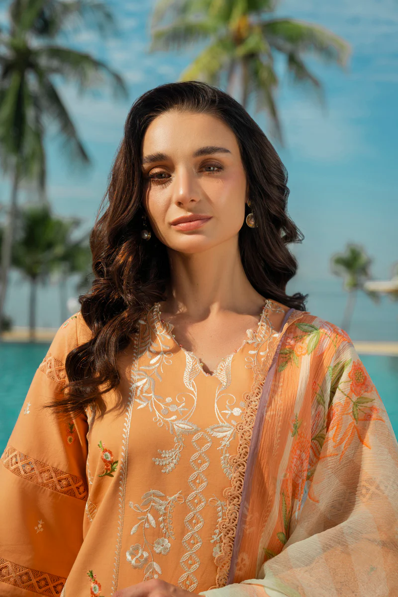 AlKaram Spring Summer 2026 Lawn || EF01-26-Peach - Image 6