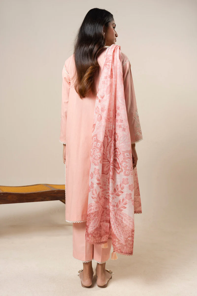 AlKaram Spring Summer 2026 Lawn || EF02-26-Peach - Image 2