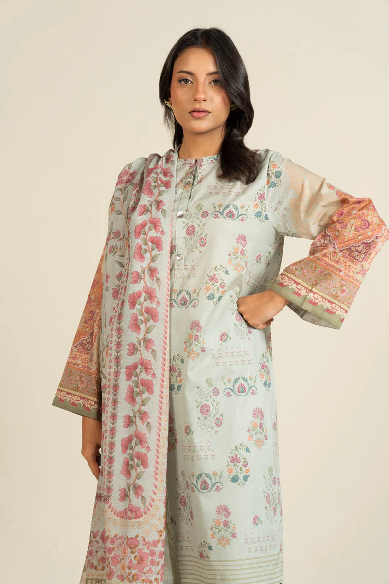 AlKaram Spring Summer 2026 Lawn || EFL-12-3P25-Grey - Image 4