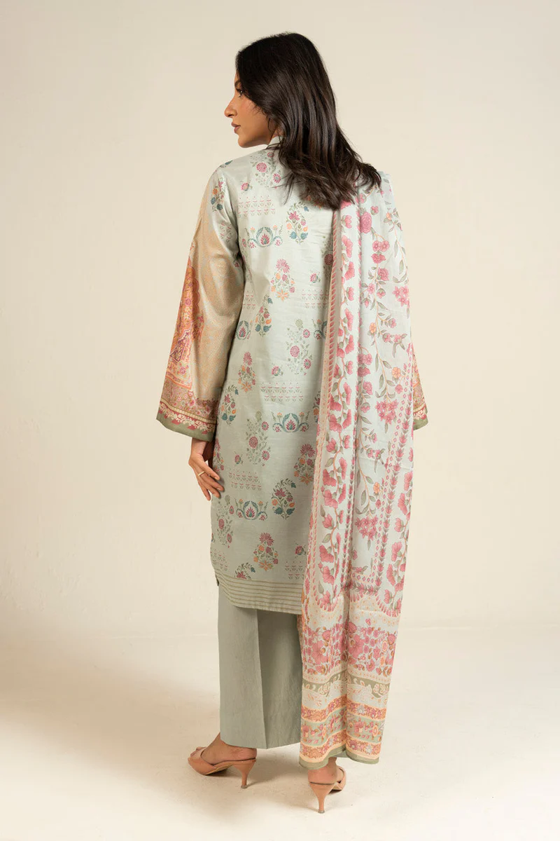 AlKaram Spring Summer 2026 Lawn || EFL-12-3P25-Grey - Image 2