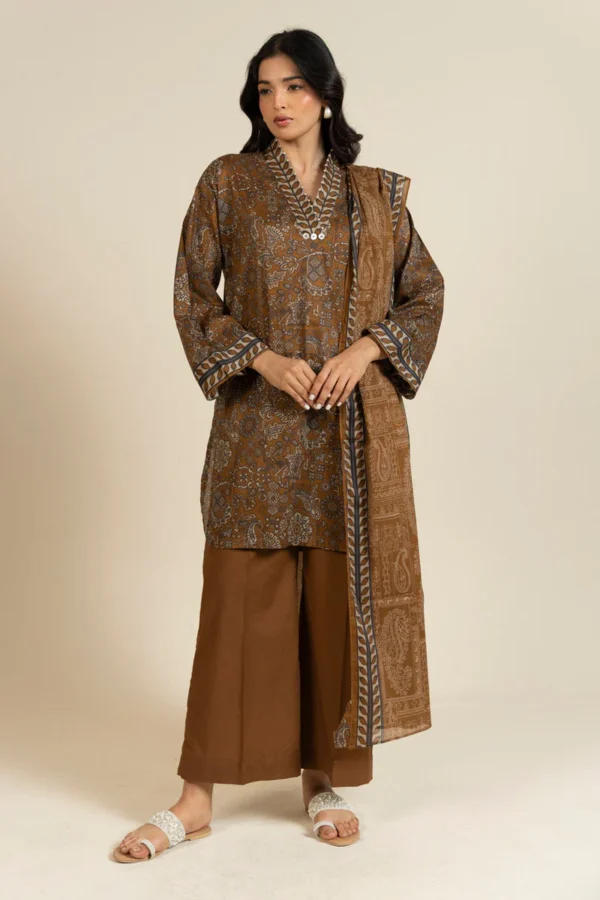 AlKaram Spring Summer 2026 Lawn || EFL-13-3P25-Brown