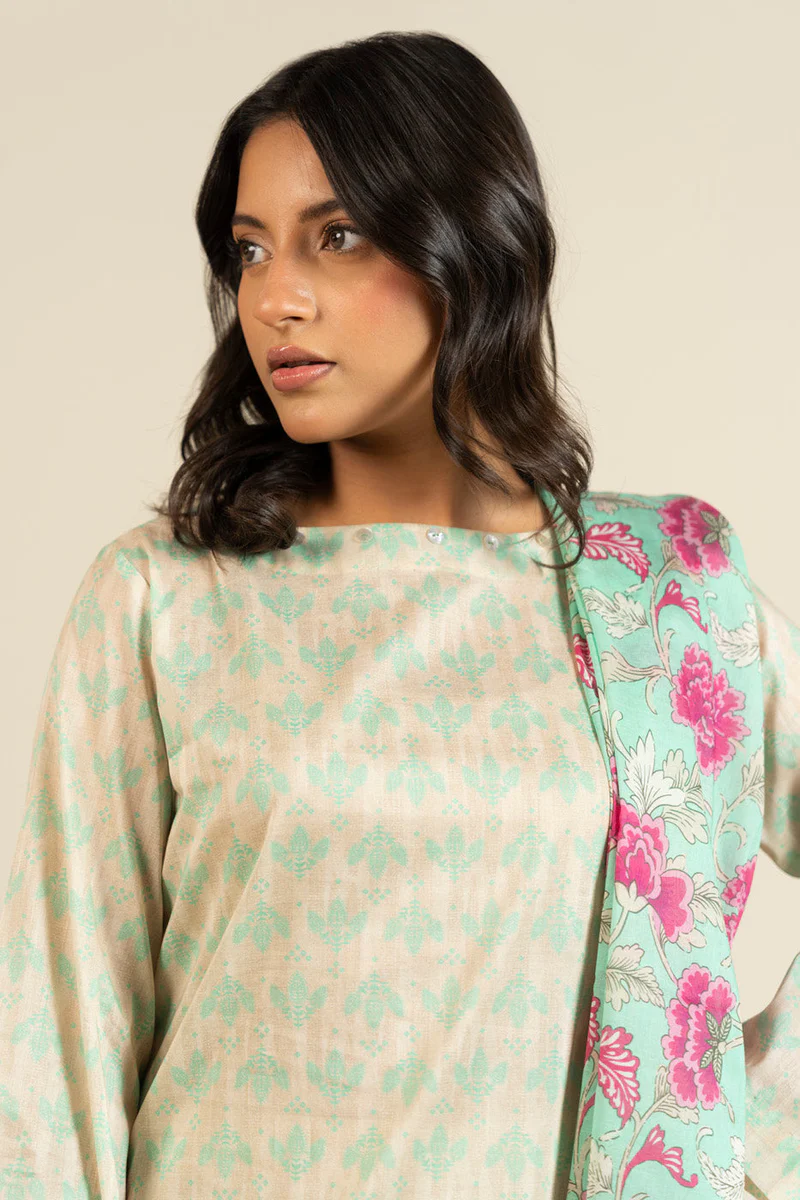 AlKaram Spring Summer 2026 Lawn || EFL-25-3P25-Off White - Image 3