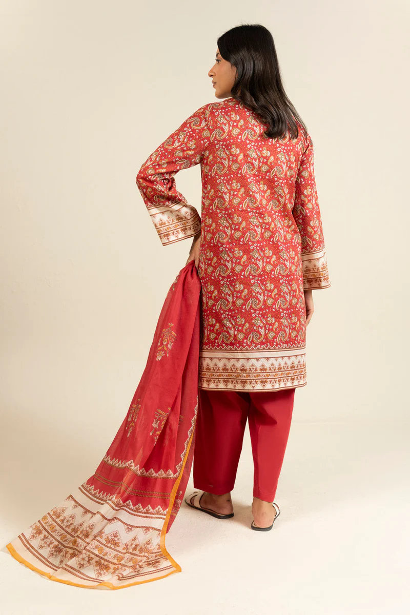 AlKaram Spring Summer 2026 Lawn || EFL-33-3P25-Red - Image 2