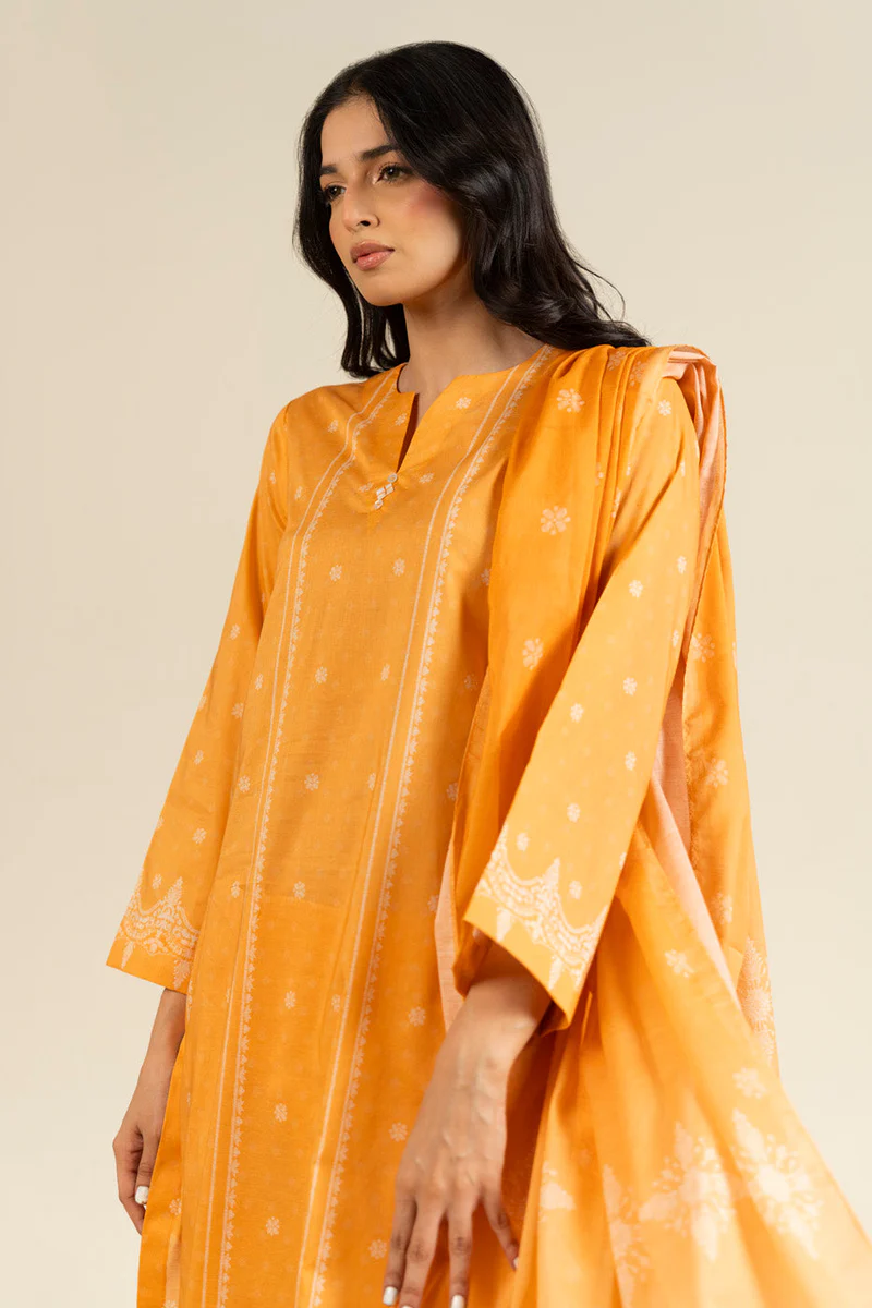 AlKaram Spring Summer 2026 Lawn || EFL-39-3P25-Orange - Image 4