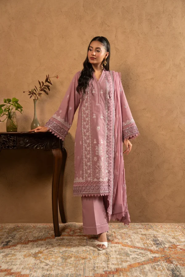 AlKaram Spring Summer 2026 Lawn ||  M-15-26-Tea Pink