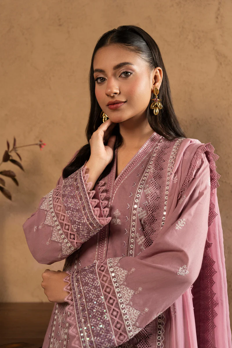 AlKaram Spring Summer 2026 Lawn || M-15-26-Tea Pink - Image 3