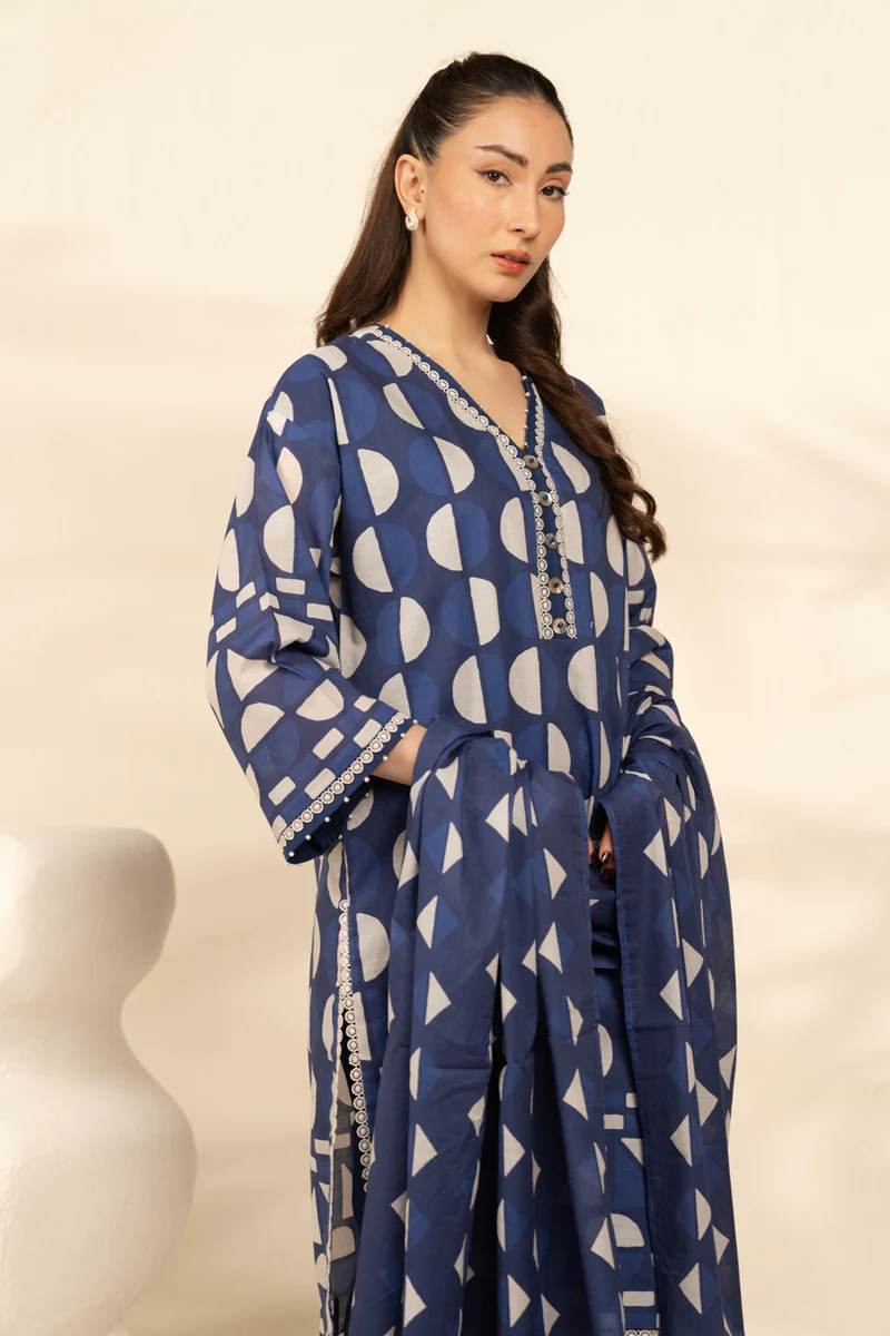 AlKaram Spring Summer 2026 Lawn || MS-180-26-Blue - Image 7