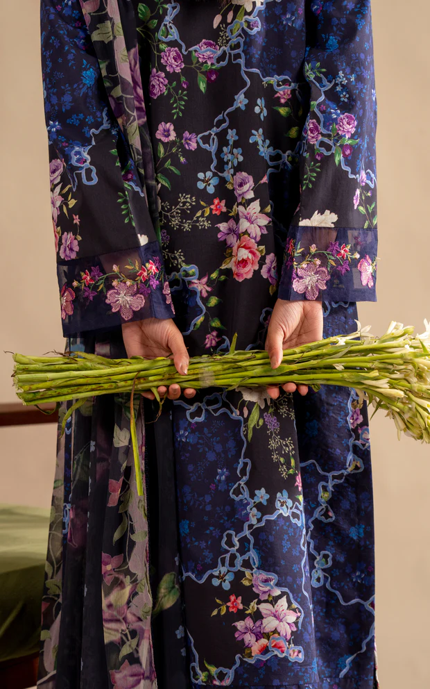 Asifa & Nabeel Meraki Lawn 2026 || Indigo Craft - Image 3