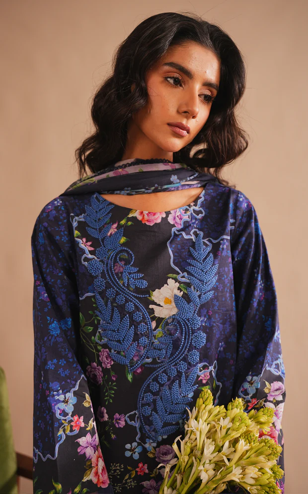 Asifa & Nabeel Meraki Lawn 2026 || Indigo Craft - Image 4