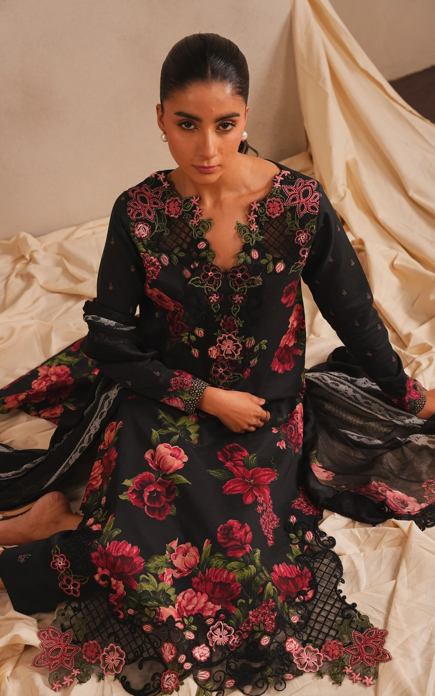 Asifa & Nabeel Meraki Lawn 2026 || Azure Bloom - Image 4
