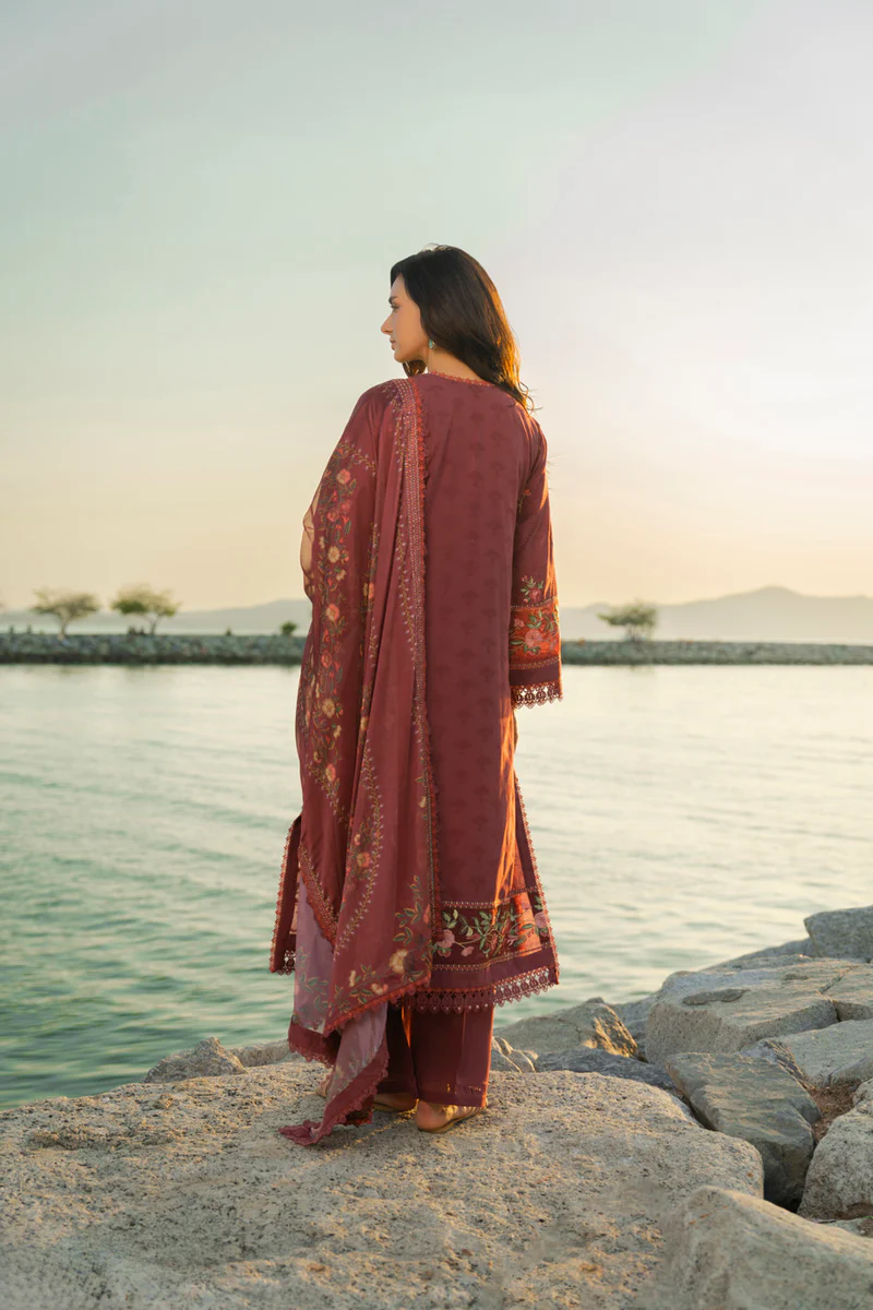 AlKaram Spring Summer 2026 Lawn || SL-21-26-Maroon - Image 2