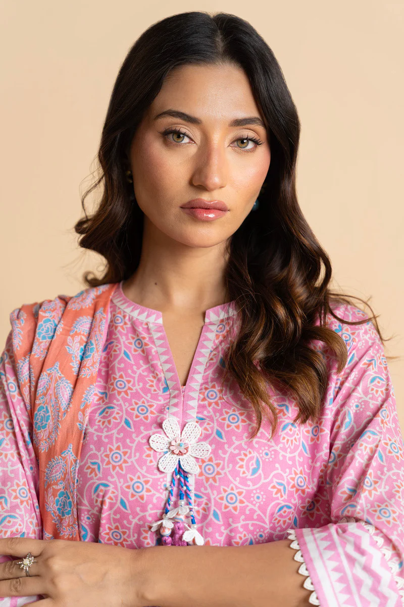 AlKaram Spring Summer 2026 Lawn || SS-60.1-25-3-Pink - Image 4