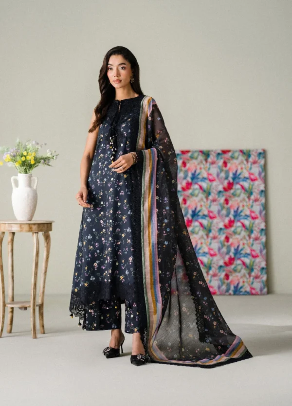 Alternative view of FNF Printed Lawn 2026 by Faiza Faisal || D-5 Twilight Charm