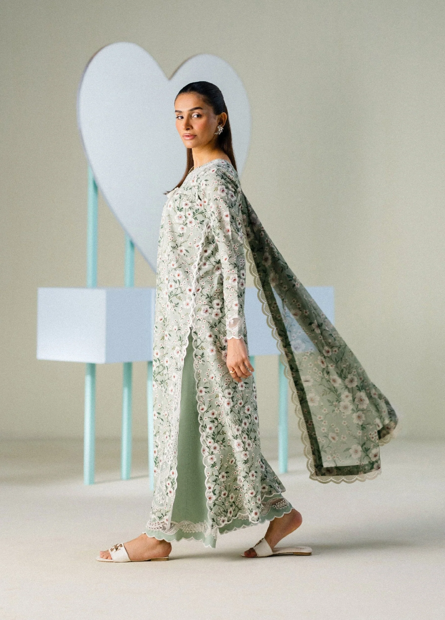 FNF Printed Lawn 2026 by Faiza Faisal || D-6 Mint Muse - Image 5