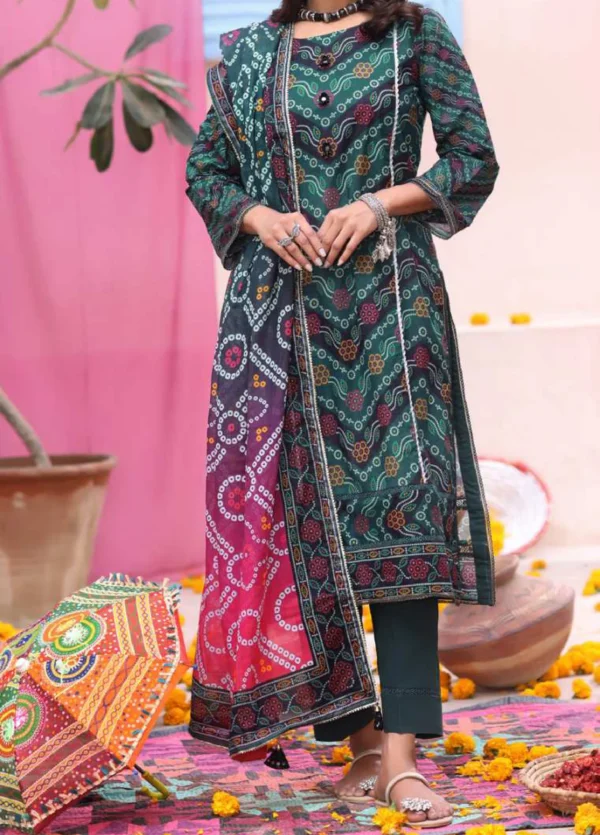 Alternative view of Heritage Series by AL Zohaib Printed Chunri Lawn || AZ26UCH D-10