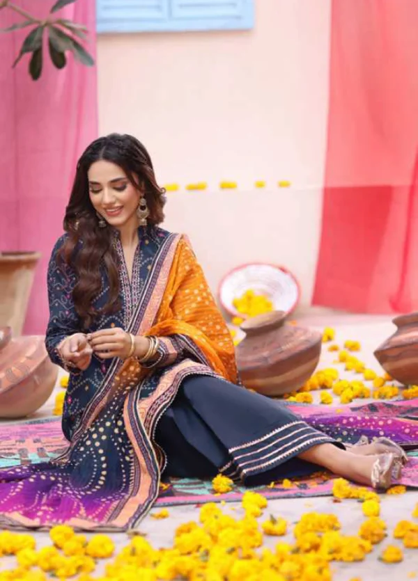 Alternative view of Heritage Series by AL Zohaib Printed Chunri Lawn || AZ26UCH D-5