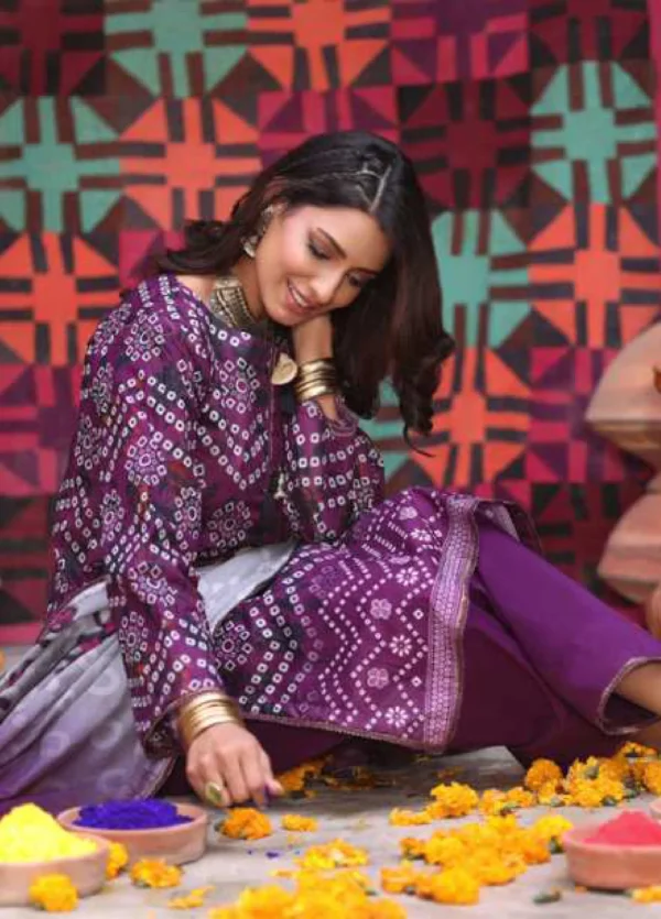 Alternative view of Heritage Series by AL Zohaib Printed Chunri Lawn || AZ26UCH D-8