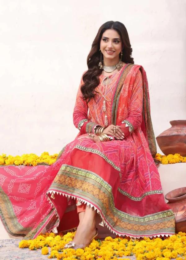 Alternative view of Heritage Series by AL Zohaib Printed Chunri Lawn || AZ26UCH D-6